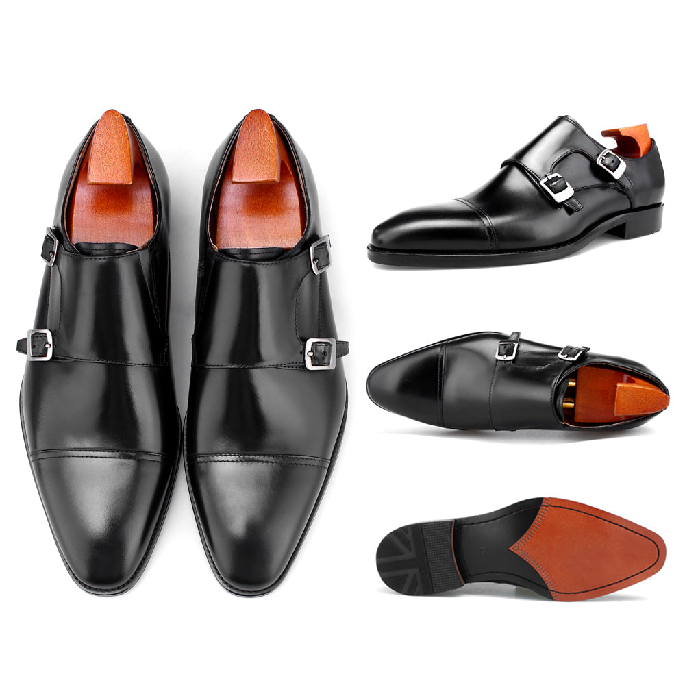 Zapatos Moncks con Doble Hebilla CornideModa: Distinción Artesanal en Cuero Puro