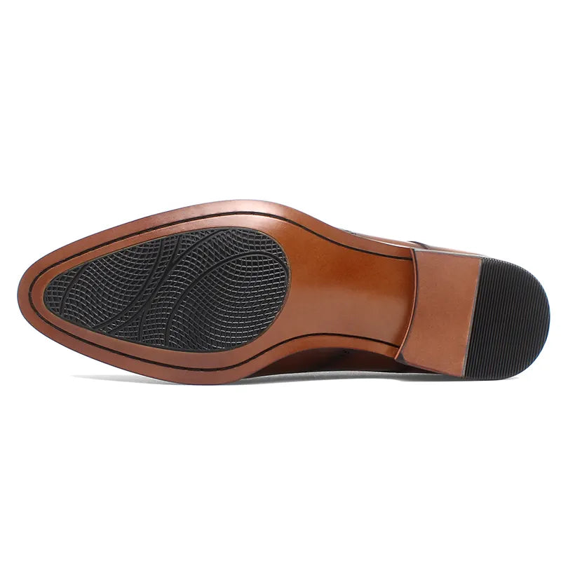 Zapatos de vestir Oxford Brogue artesanal para Hombre: Diseño de moda y cierre con cordones