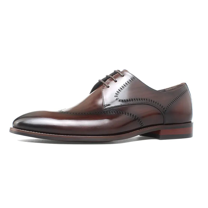 Zapatos de vestir Oxford Brogue artesanal para Hombre: Diseño de moda y cierre con cordones