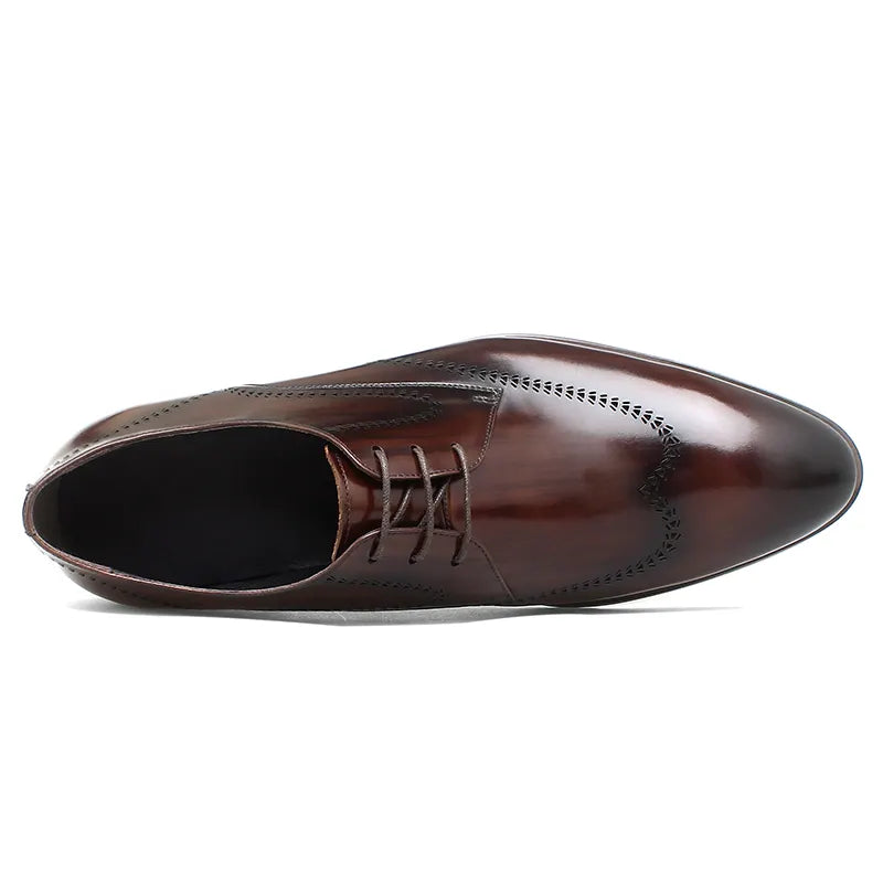 Zapatos de vestir Oxford Brogue artesanal para Hombre: Diseño de moda y cierre con cordones