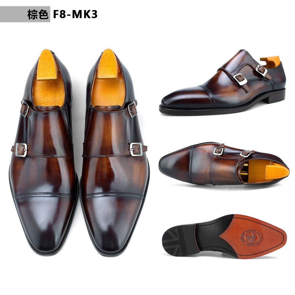Zapatos Moncks con Doble Hebilla CornideModa: Distinción Artesanal en Cuero Puro
