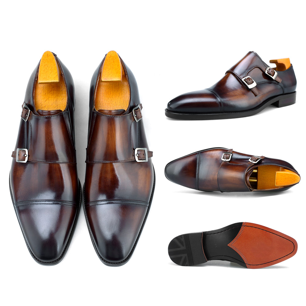 Zapatos Moncks con Doble Hebilla CornideModa: Distinción Artesanal en Cuero Puro