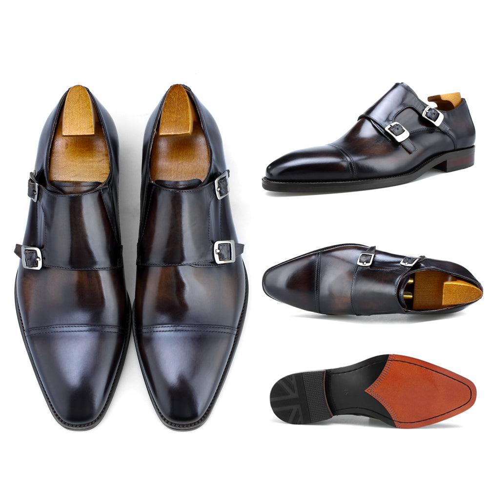 Zapatos Moncks con Doble Hebilla CornideModa: Distinción Artesanal en Cuero Puro